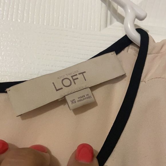 LOFT Tan Sheer Tank with Black Lining - Picture 2 of 5